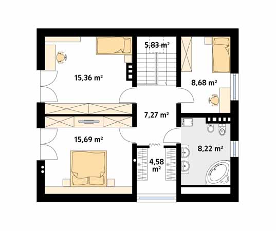 Projekt domu Indygo 4 - rzut poddasza