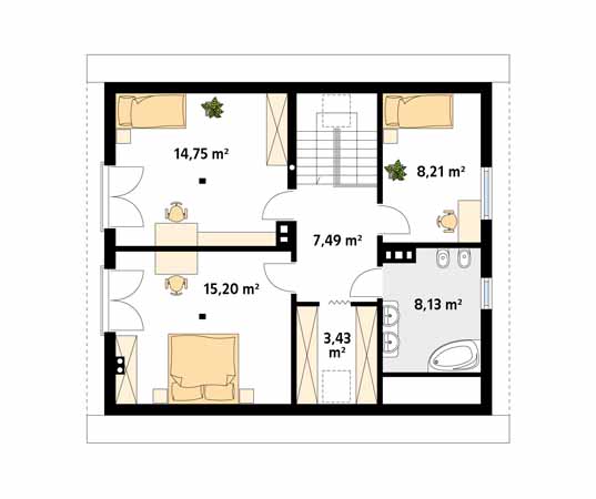 Projekt domu Indygo dr-S - rzut poddasza