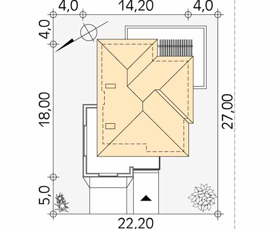 Projekt domu Izyda - usytuowanie na działce