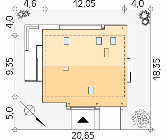 Projekt domu Jabłoń - usytuowanie na działce