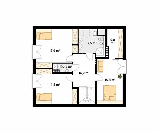 Projekt domu Jabłoń 2 - rzut poddasza