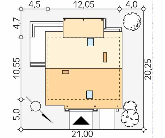 Projekt domu Jabłoń 2 - usytuowanie na działce