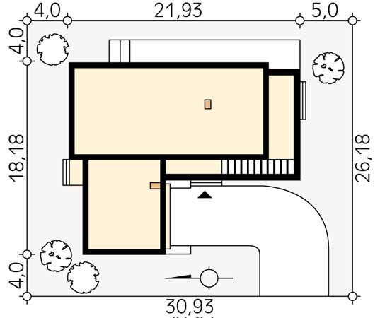 Projekt domu Jadeit - usytuowanie na działce