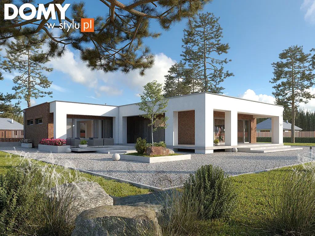 Nowoczesny projekt domu parterowego Jadeit 2 - wizualizacja frontowa