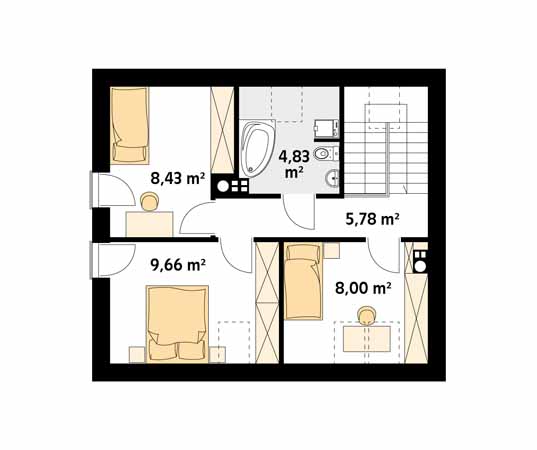 Projekt domu Jagoda - rzut poddasza