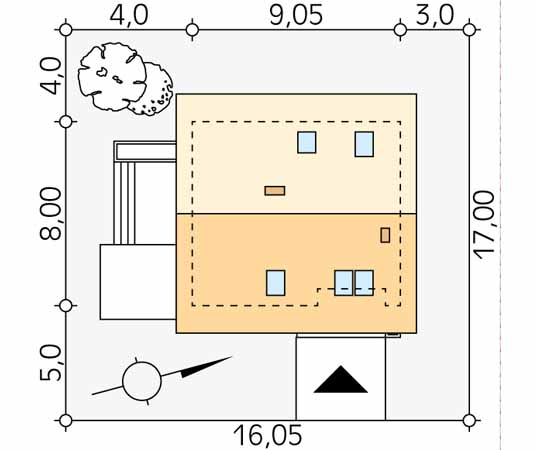 Projekt domu Jagoda - usytuowanie na działce