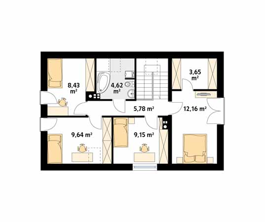 Projekt domu Jagoda 2 - rzut poddasza