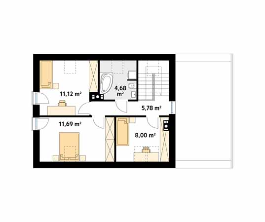 Projekt domu Jagoda 3 - rzut poddasza