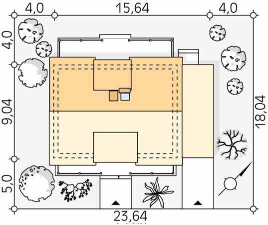 Projekt domu Jagodowy 2 dr-T - usytuowanie na działce