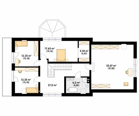 Projekt domu Jagodowy 3 - rzut poddasza
