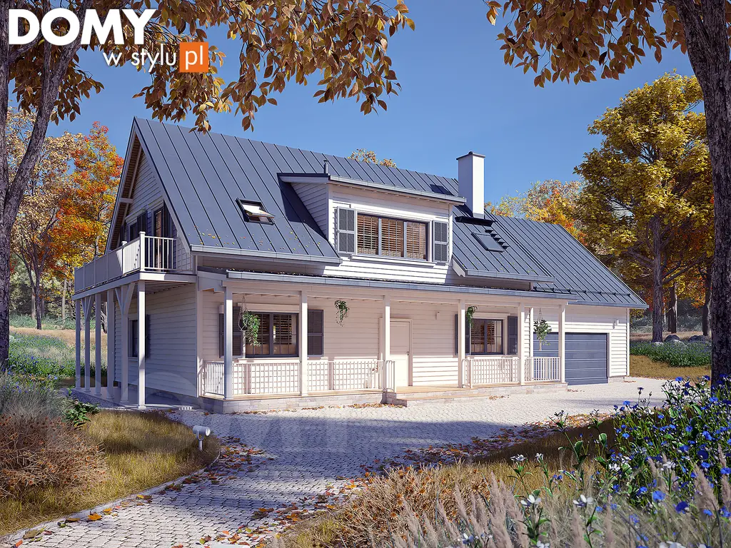 Projekt domu z poddaszem Jagodowy 3 - wizualizacja frontowa