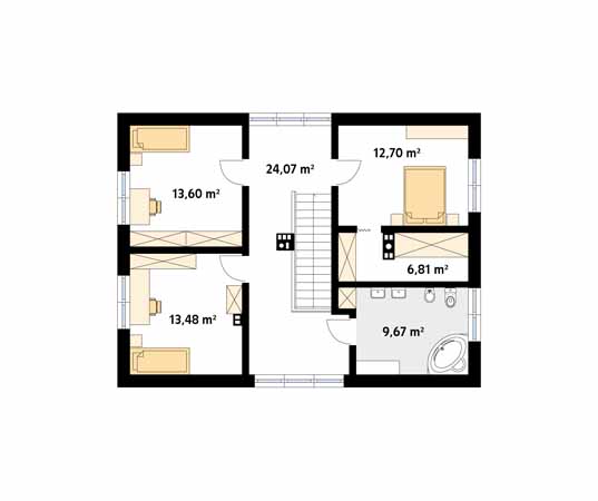 Projekt domu Jagodowy dr-S - rzut poddasza