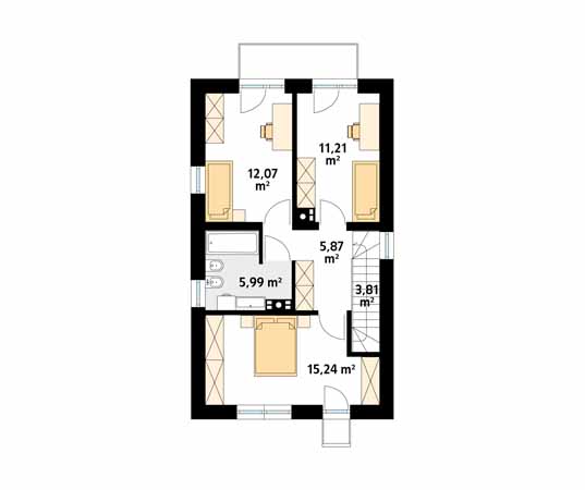 Projekt domu Jarzębina W - rzut piętra