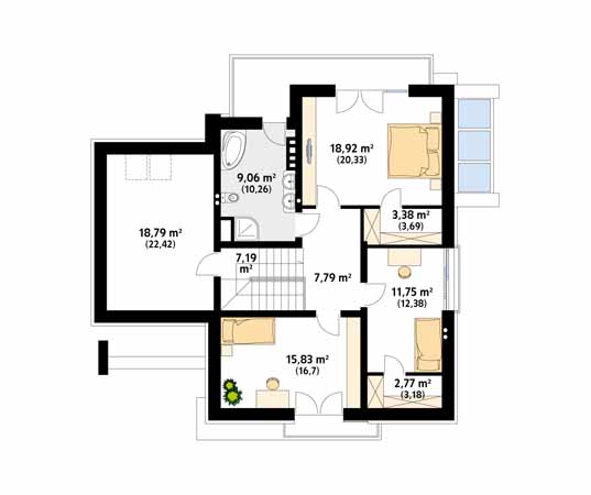 Projekt domu Jaspis - rzut poddasza