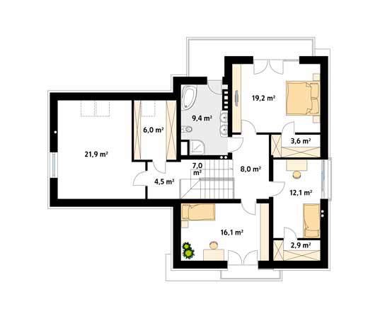 Projekt domu Jaspis 2 - rzut poddasza