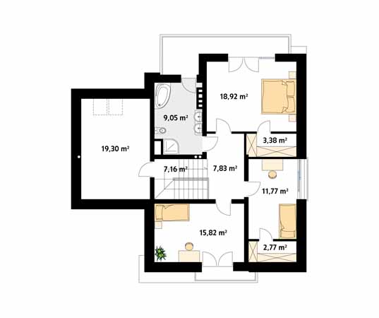 Projekt domu Jaspis 4 - rzut poddasza