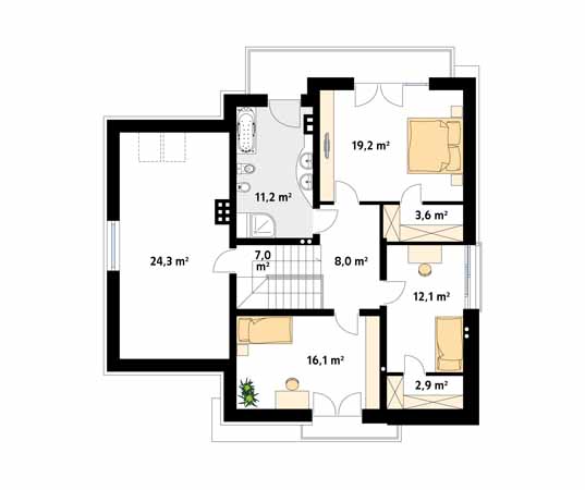 Projekt domu Jaspis 5 - rzut poddasza