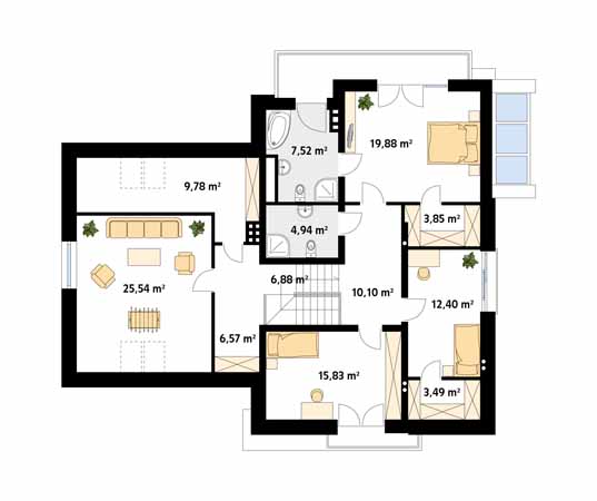 Projekt domu Jaspis 6 - rzut poddasza