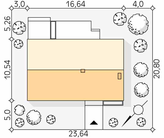 Projekt domu Jemioła 10 - usytuowanie na działce