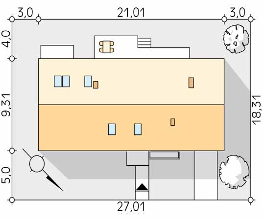 Projekt domu Jemioła 3 - usytuowanie na działce