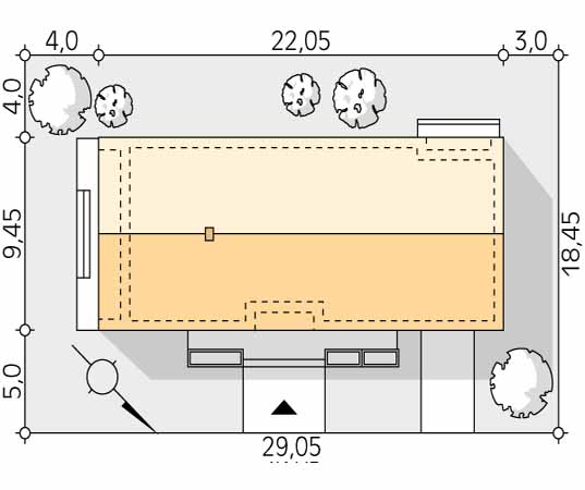 Projekt domu Jemioła 6 - usytuowanie na działce
