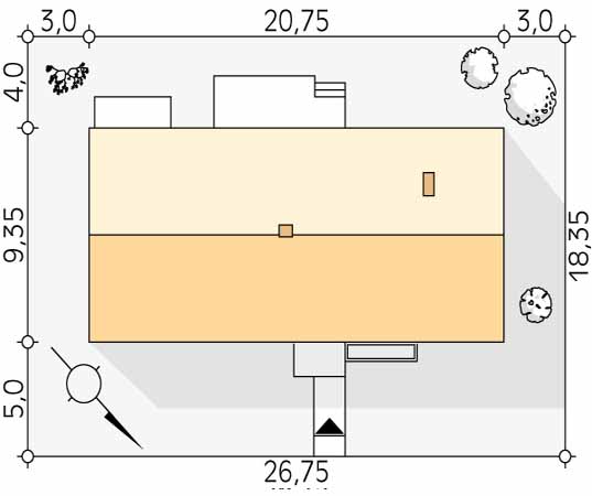 Projekt domu Jemioła 8 - usytuowanie na działce