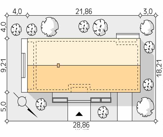 Projekt domu Jemioła 9 - usytuowanie na działce