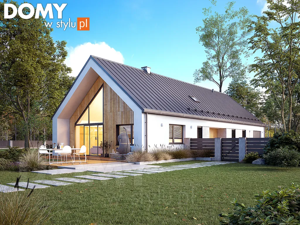 Nowoczesny projekt domu parterowego Jemioła 9 - wizualizacja frontowa