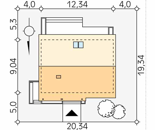 Projekt domu Jesion - usytuowanie na działce