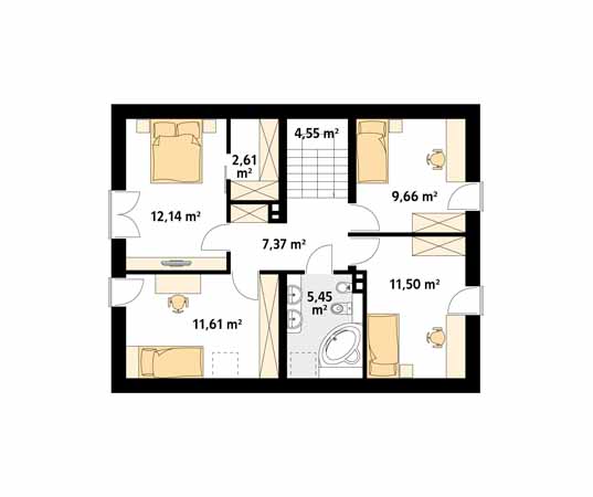 Projekt domu Jeżyna - rzut poddasza