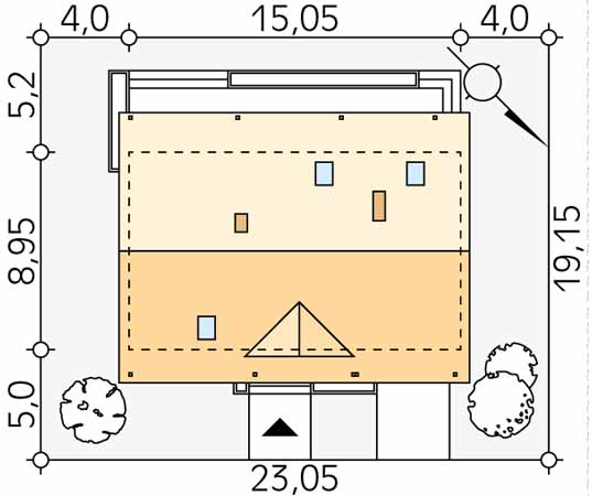 Projekt domu Jeżyna 2 - usytuowanie na działce