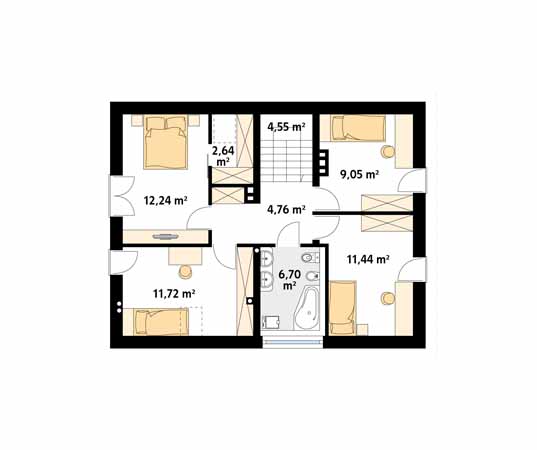 Projekt domu Jeżyna 3 - rzut poddasza