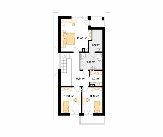 Projekt domu Jodła - rzut poddasza