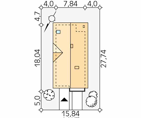 Projekt domu Jodła - usytuowanie na działce