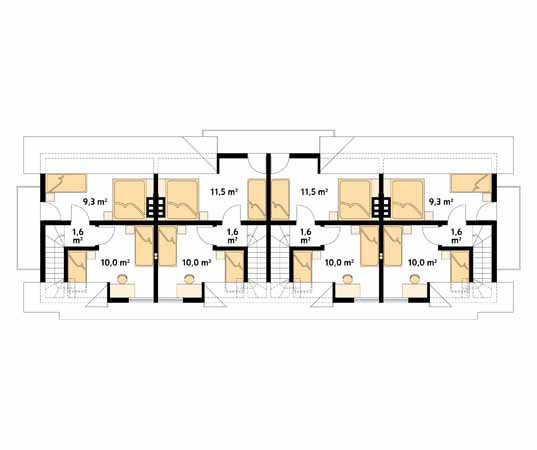 Projekt pensjonatu Jowisz dr-S - rzut poddasza