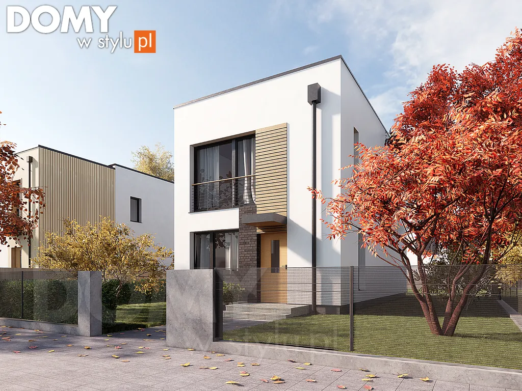 Nowoczesny projekt domu piętrowego Juka W - wizualizacja frontowa