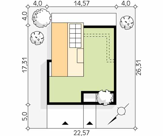 Projekt domu Justa 2 - usytuowanie na działce