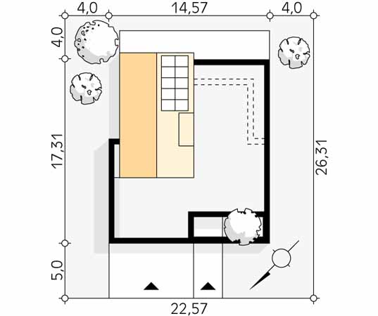 Projekt domu Justa 3 - usytuowanie na działce