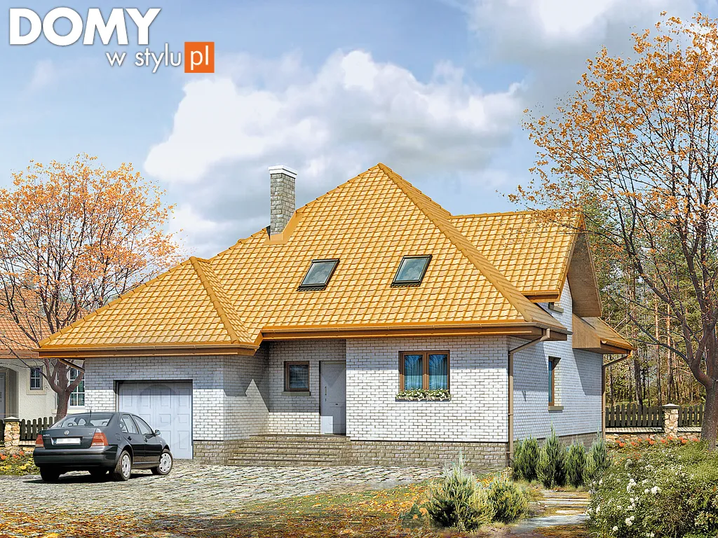 Projekt domu Kadryl - wizualizacja frontowa