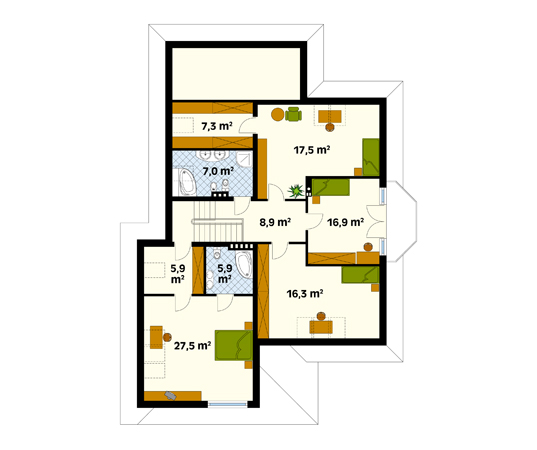 Projekt domu Kaja - rzut poddasza