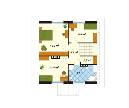 Projekt domu Kalina - rzut poddasza