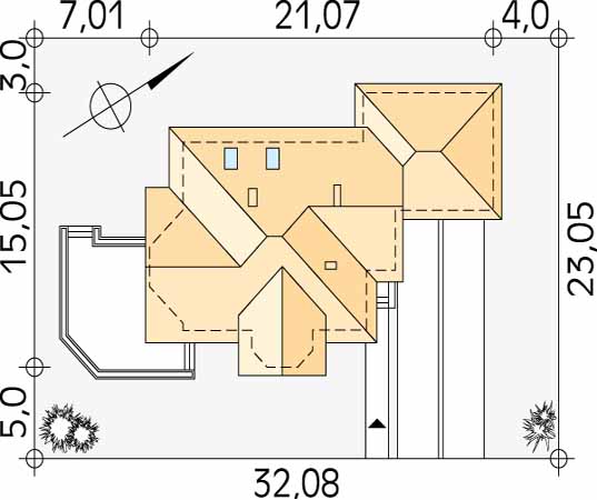 Projekt domu Kantata - usytuowanie na działce
