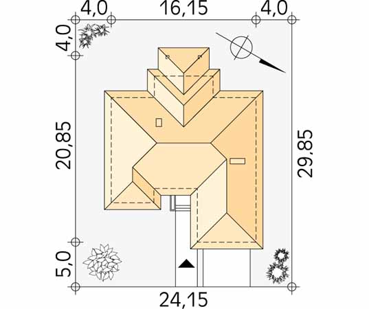 Projekt domu Kaprys 2 - usytuowanie na działce