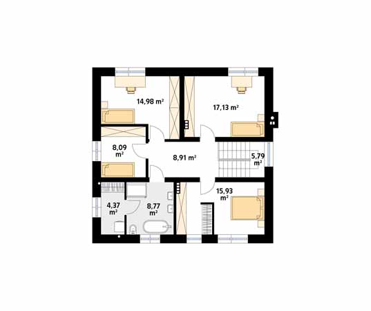 Projekt domu Kardamon - rzut piętra