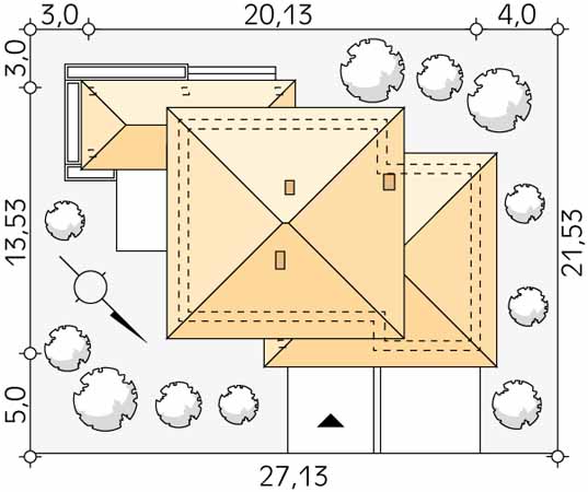 Projekt domu Kardamon - usytuowanie na działce