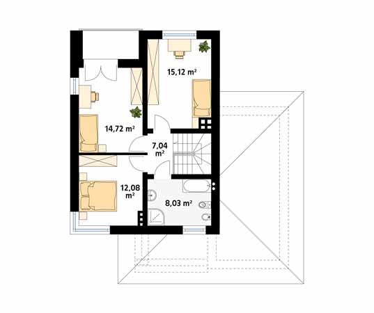 Projekt domu Karmazyn - rzut piętra