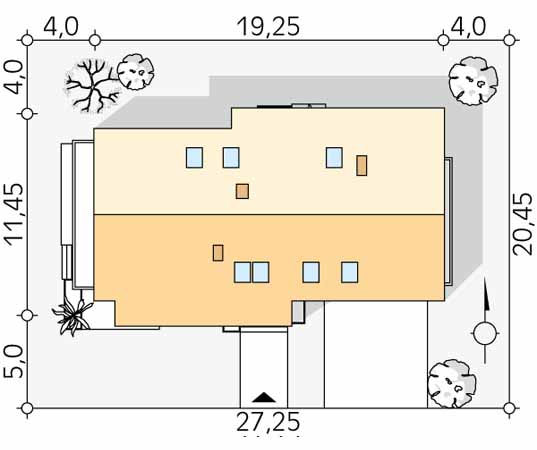 Projekt domu Karmin - usytuowanie na działce