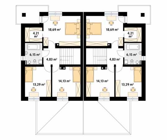 Projekt domu Karminowy - rzut poddasza