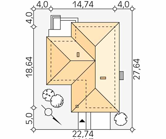 Projekt domu Kaszmir - usytuowanie na działce