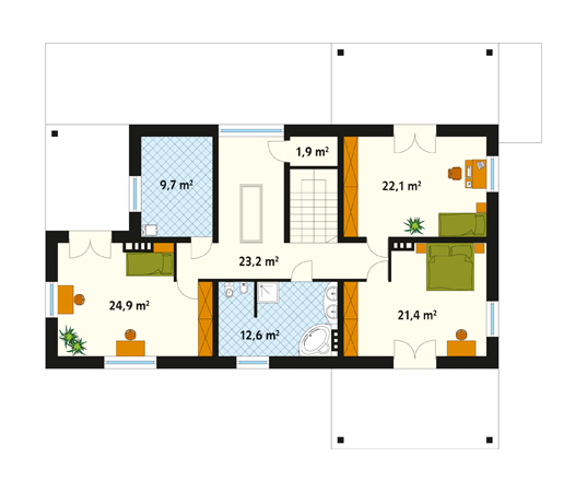Projekt domu Kasztan - rzut poddasza